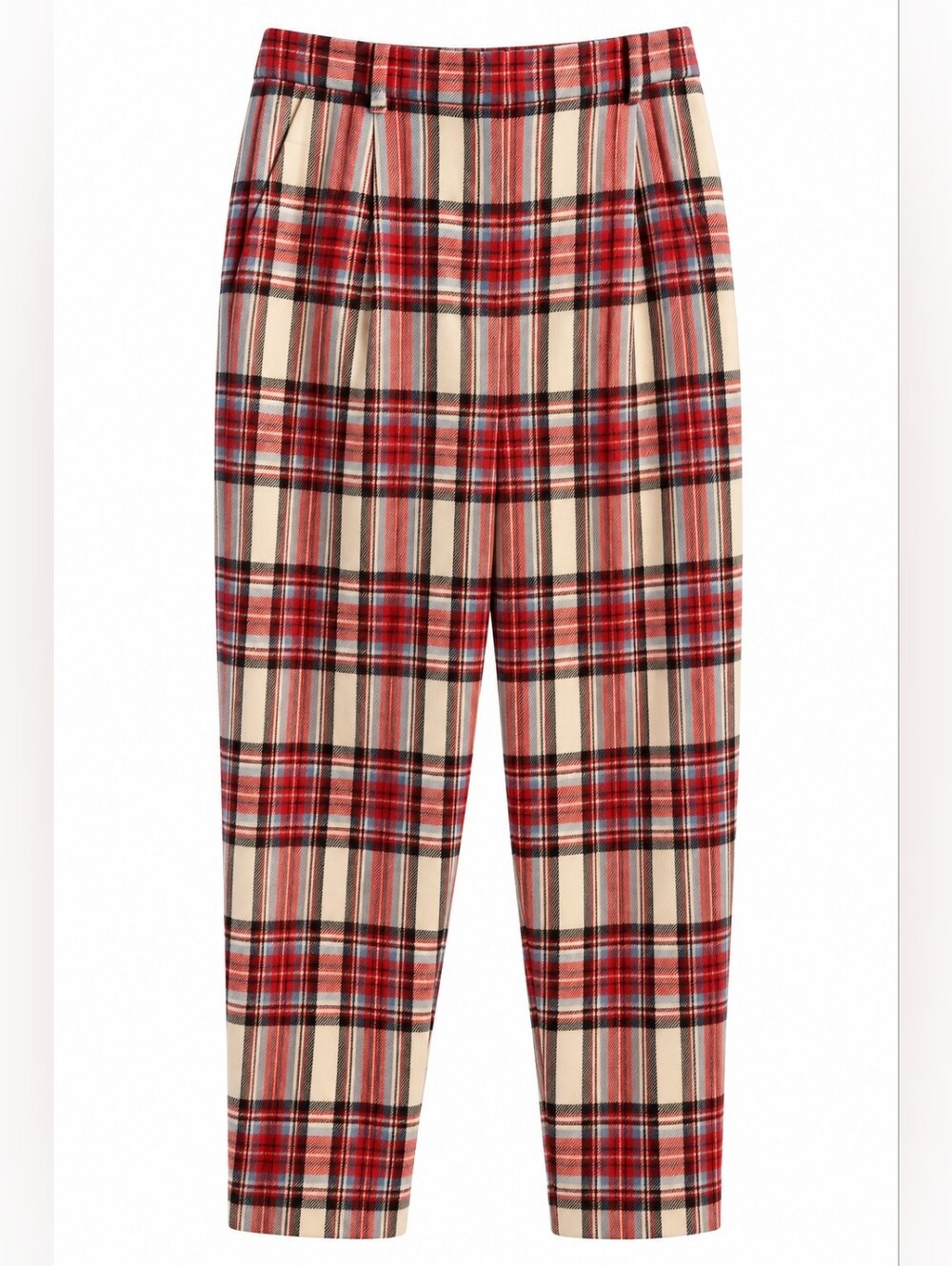 J.Crew Nello Gori Italian Wool Tartan Plaid Tapered Pants 6, Prep, Heritage